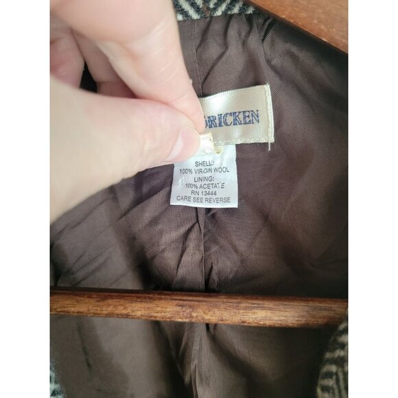 VINTAGE Barry Bricken Wool Plaid Blazer Cropped Fitted Size 12 - Picture 3 of 7